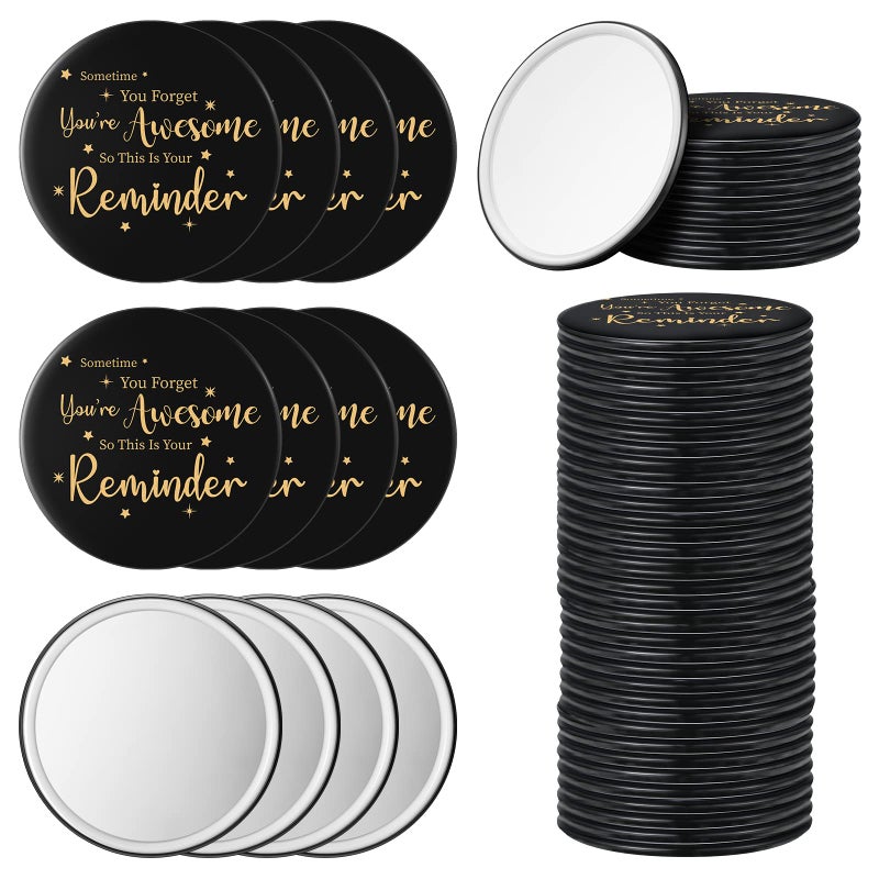 مرآة هوليري المدمجة الملهمة 24 قطعة دائرية محمولة مرآة جيب أنت رائع هدايا تقدير وشكر للرجال والنساء والأطفال وزملاء العمل والأصدقاء